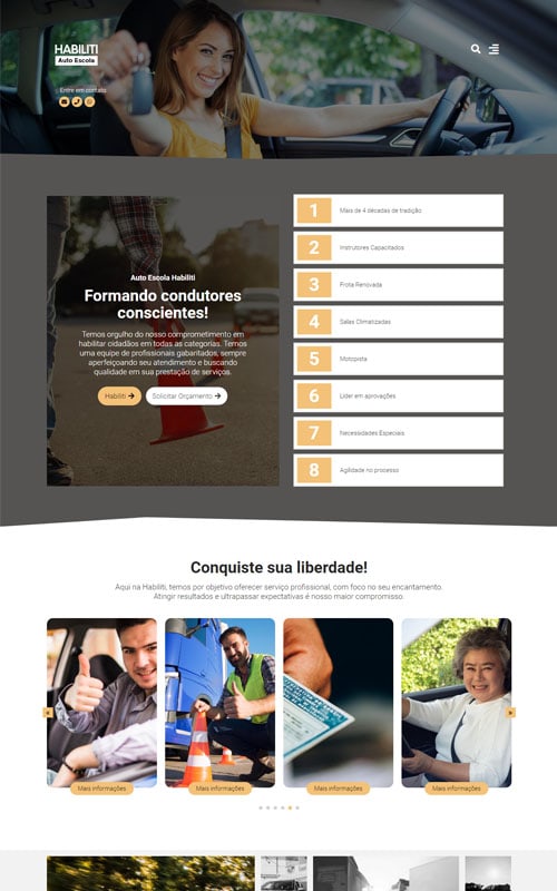 Modelo de Site para Autoescola