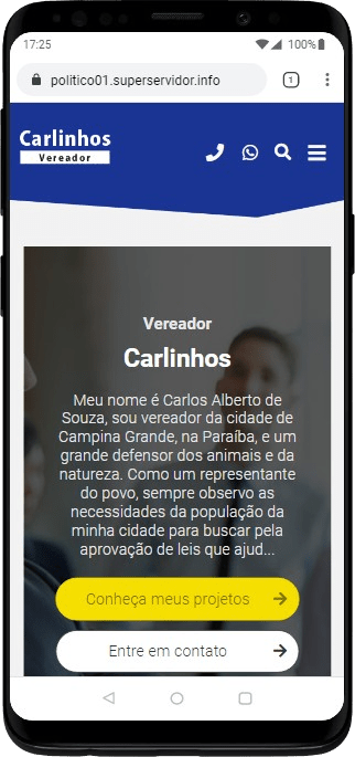 Modelo de site para você candidato político, vereador, prefeito ou deputado